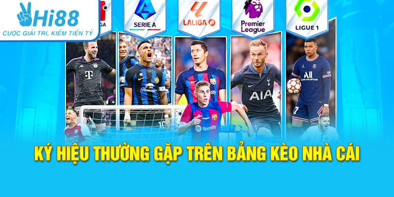 Ký hiệu thường gặp trên bảng kèo nhà cái